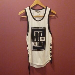 Vintage White and Black Graphic Tank Top